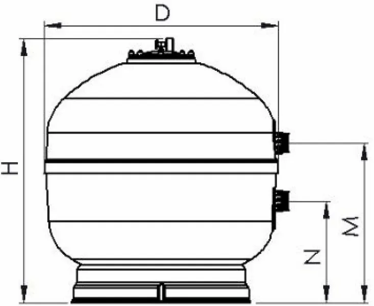 AQUASPHERE Aquaspehere Polyester Side Mount Zandfilter 9m³ - Afbeelding 4