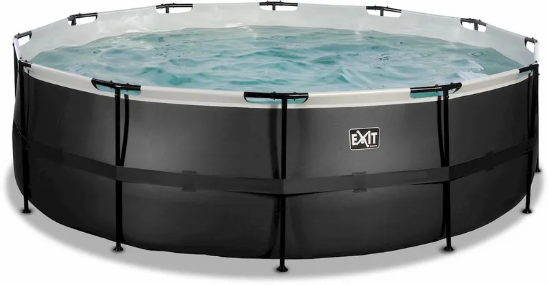 EXIT TOYS EXIT Black Leather Zwembad - 450 X 122 Cm - Met Zandfilterpomp En Trap 2 EXIT TOYS EXIT Black Leather Zwembad - 450 X 122 Cm - Met Zandfilterpomp En Trap - Afbeelding 2