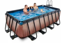 EXIT TOYS EXIT Wood Zwembad - 400 X 200 X 122 Cm - Met Zandfilterpomp En Trap -Kokido Verkoopwinkel 864 1200 exit 30 27 42 10 int 5