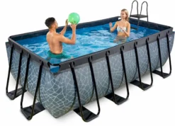 EXIT TOYS EXIT Stone Zwembad - 400 X 200 X 122 Cm - Met Zandfilterpomp En Trap -Kokido Verkoopwinkel 866 1200 exit 30 27 42 00 int 6