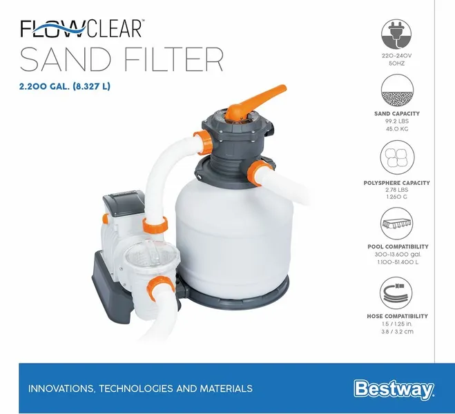 Bestway Flowclear Zandfilterpomp 6,8 M3/u 12 Bestway Flowclear Zandfilterpomp 6,8 M3/u - Afbeelding 12